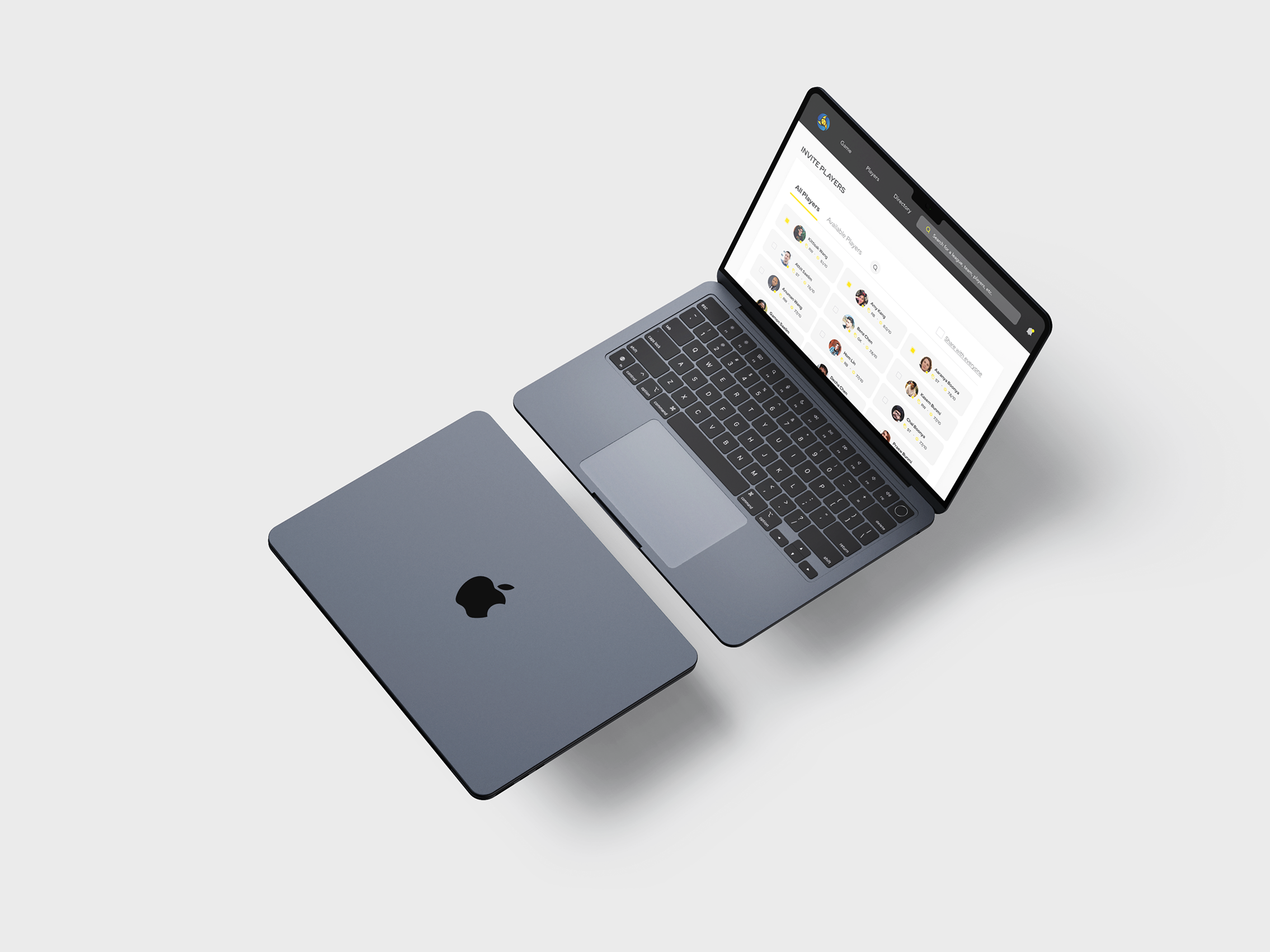 The Futee platform running on a laptop.